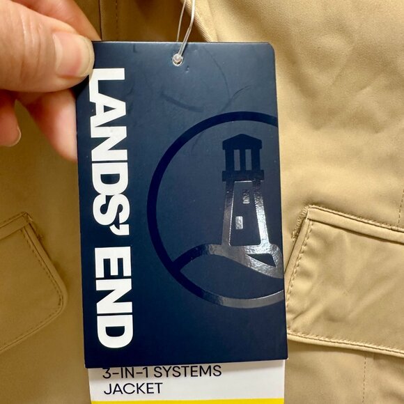 Lands' End Women's Jacket With Vest Size S Tan Water Resistant Lightweight NEW - Picture 12 of 16